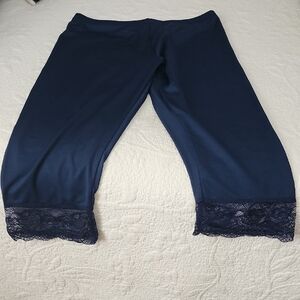 Navy Blue Lace Leggings